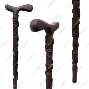عصا دست ساز چوب آبنوس آفریقایی-گالری عصادست